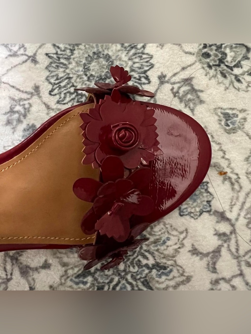 Steve Madden red heels with flower details